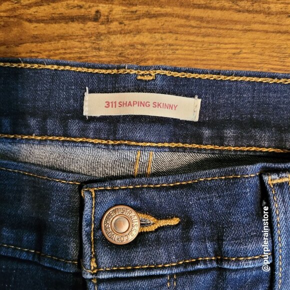 Levi's Jeans Size 34 Skinny Mid Rise 311 Shaping Tummy Control Dark Wash Stretch - Picture 5 of 13
